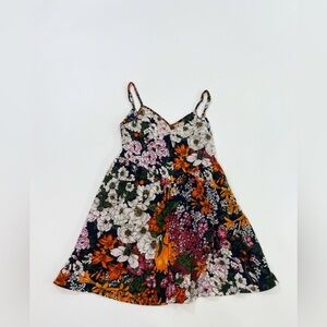 Staring at Stars Anthropologie Floral Babydoll Boho Mini Dress XS Made in US